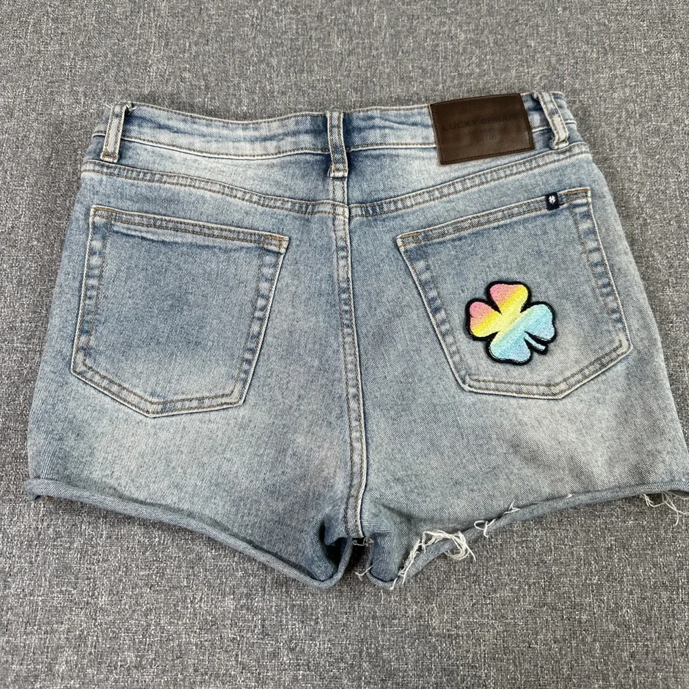 Lucky Brand Lucky You Denim Shorts Women's Size 6/28 Light Wash Stretch Jean Y2K - Picture 1 of 6